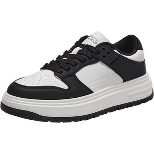 百思图商场同款熊猫鞋时尚小白鞋面包鞋男透气运动板鞋S6020AM5