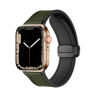 适用磁吸苹果手表iwatchS11/10表带applewatch9运动8男女款7皮质6