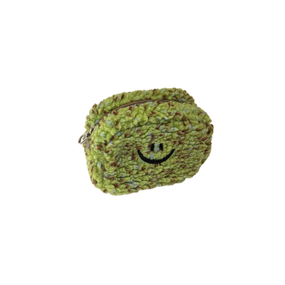 thefifthmoon可爱卡通笑脸smile毛绒包化妆包收纳包补妆包口红包