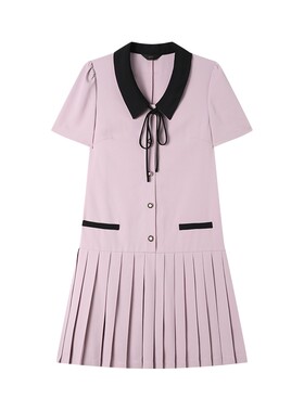 白鹿语通勤风直筒型连衣裙