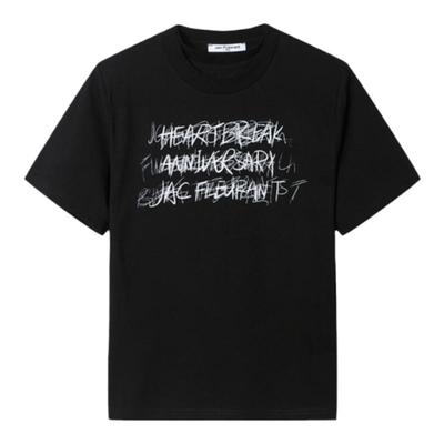 JAC FLEURANT幻影标语LOGO垫肩双领休闲宽松男女同款短袖