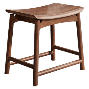 实木凳子家用元宝凳客厅实木茶几凳餐桌凳新中式马鞍凳矮凳橡胶木