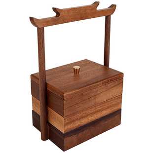 实木结婚果盘提盒喜庆新婚专用客厅婚房装饰订婚四宫格干果盒高档