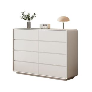 实木烤漆斗柜大容量简约收纳柜客厅抽屉柜八斗柜奶油风卧室床尾柜