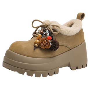 MILLIE'S/妙丽加绒毛毛勃肯鞋女款2026新款冬季保暖增高雪地棉鞋