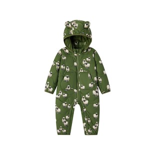 Milkbarn2025秋冬新品婴幼儿连体羽绒服宝宝连帽哈衣白鸭绒外出服