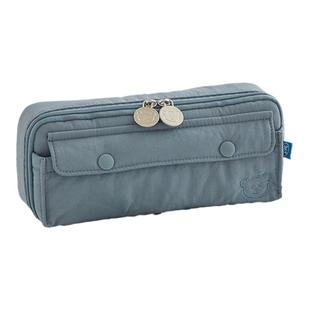 韩国Romane新款搭扣大容量笔袋女孩男生文具袋简约拉链学生铅笔盒