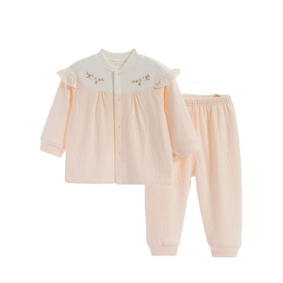 婴儿双层套装春款纯棉不夹棉韩版