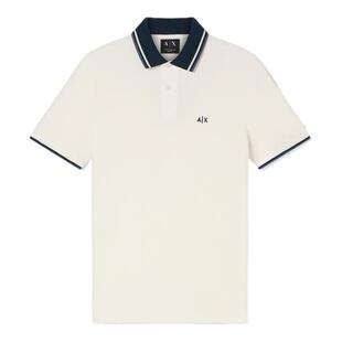ARMANI EXCHANGE/阿玛尼春夏新款男翻领短袖老钱风撞色纯棉Polo衫