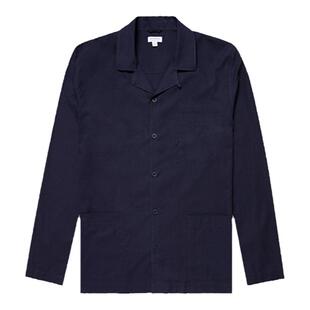 SUNSPEL男士春夏磨毛棉法兰绒家居服三口袋睡衣衬衫