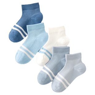 思品泰抗菌防臭儿童袜子春夏季薄款男孩短袜透气男童春秋运动棉袜