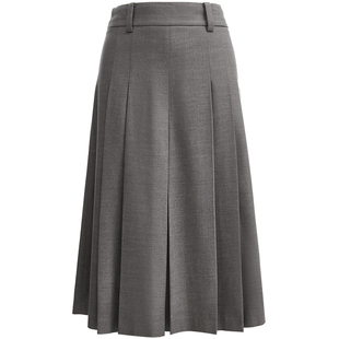 SEASONHIGH女士秋季款百褶裙裤设计A字版型隐藏拉链挖袋口袋裙裤