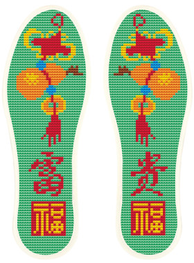 七层棉布十字绣半成品鞋垫