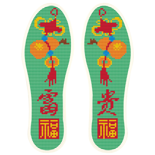 新款七层十字绣刺绣鞋垫男女透气吸汗防臭结婚印花手工针孔半成品