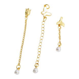 古法金保色鱼尾花苞贝珠耳环耳线手链项链多款延长链diy饰品配件