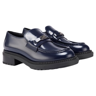 CASADEI/卡桑蒂【12期免息】新品 小牛皮防滑粗跟乐福鞋厚底