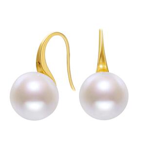 海蒂珠宝 思柔12-13mm大颗粒淡水珍珠耳钩高跟鞋耳环18K金礼物