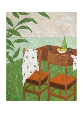 HW.ART手绘油画《醒春集》侘寂风卧室抽象挂画餐厅简约肌理装饰画