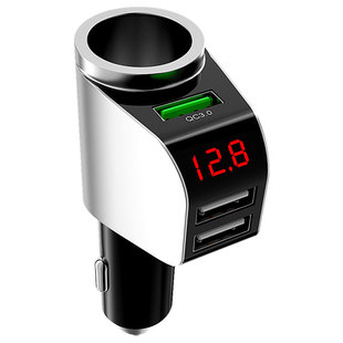 丁威特车载充电器超级快充汽车充点烟器一拖三转换插头usb扩展口