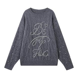 BJHG不计后果毛衣男款2025新款冬季加厚潮套头银丝北极绒针织衫女