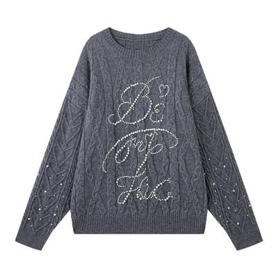 BJHG套头银丝北极绒针织衫毛衣冬