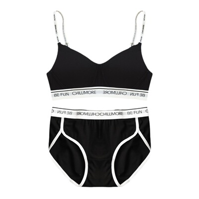 贴身日记运动无钢圈字母文胸套装