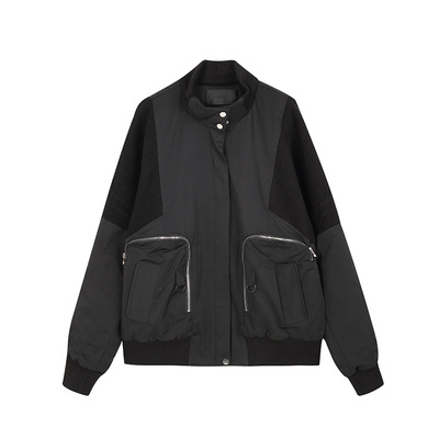 La pargay纳帕佳长袖立领拼接外套2026新款个性时尚休闲宽松上衣