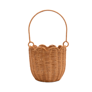 oakliving天然藤编手工户外野餐篮超市买菜手提篮厨房杂物收纳篮