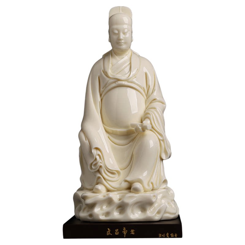 中国白陶瓷文昌帝君客厅书房摆件
