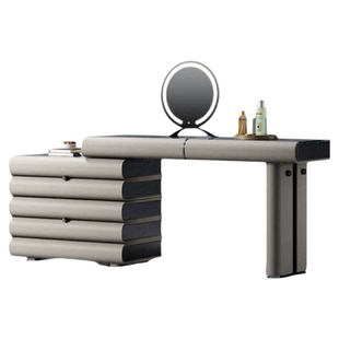 意式轻奢实木梳妆桌别墅家用客厅设计师款艺术带镜一体时尚化妆台