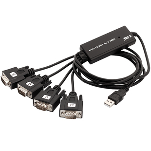 Z-TEK力特USB转RS232串口线一拖四4口9针公COM多串口转接线ZE552A