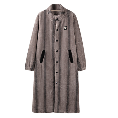 芬腾可安冬季睡衣法兰绒男士睡袍