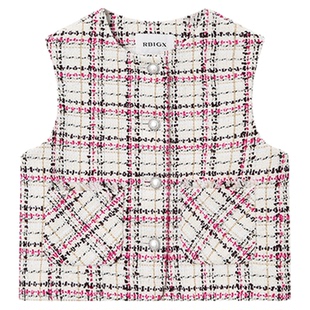 RBIGX瑞比克童装秋季新款小香风粗花呢复古格纹高级感儿童马甲