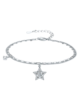 周六福星星手链女s925银手饰时尚百搭送女友圣诞礼物