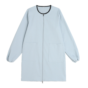 成人防水罩衣吃饭时尚羽绒服拉链薄款洋气家用厨房美容工作服围裙