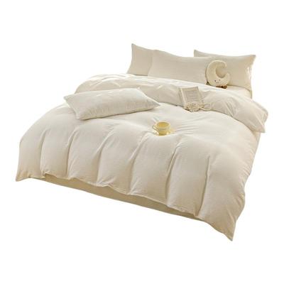 四件套泡泡纱ins韩式简约纯白色