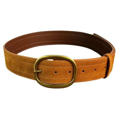 皮带二层牛皮女香妃绒贴片