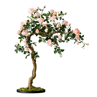 晶华造花仿真花树玫瑰柿子枫叶系列大型桌面场景布置酒店前台摆件