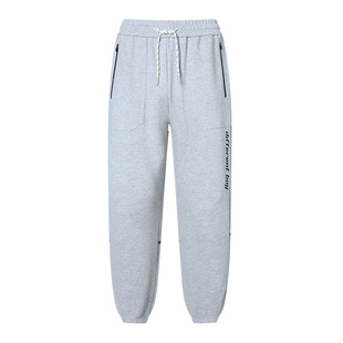 TEEK秋冬季口袋拉链卫裤男青少年休闲运动一横杠设计感收口长裤子