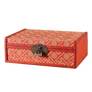 中式复古桌面证件信件存单收纳盒带锁木质首饰盒古风收藏百宝箱子