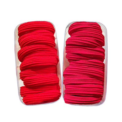 新年儿童头饰高马尾头绳女红色高弹力发绳扎头发圈女童不伤发皮筋