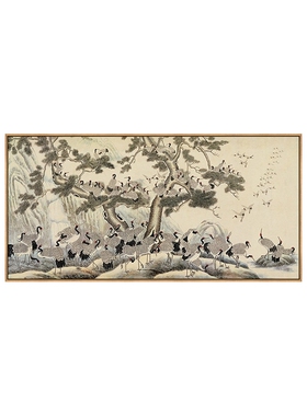新中式百子图国画客厅卧室挂画