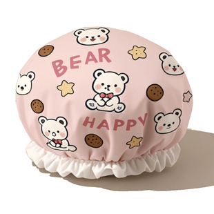 浴帽女防水洗澡双层加厚沐浴帽发帽头套帽厨房防油烟帽子短发做饭