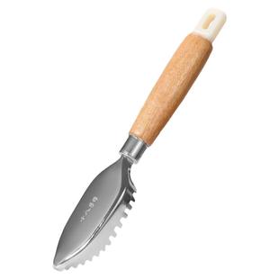 十八子作鱼鳞刨家用不锈钢木柄刮鱼鳞杀鱼专用刮鳞器