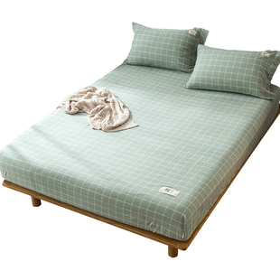 床笠单件加厚亚麻水洗棉粗布纯棉床罩防滑床垫外套裸睡床单子定制