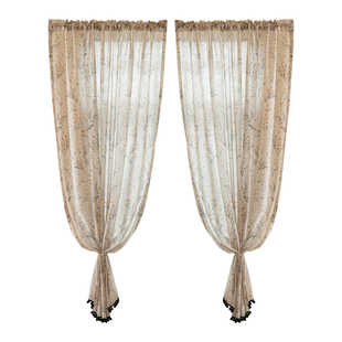 法式复古纱帘卧室飘窗厨房窗帘半帘短帘透光不透人窗纱门帘遮挡帘