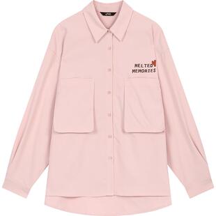 妖精的口袋原创兔子印花复古长袖衬衫女2026春秋新款宽松工装外套