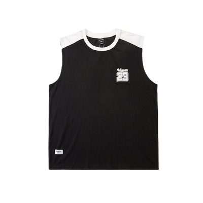 韦恩泽维尔宽松夏季撞色拼接背心