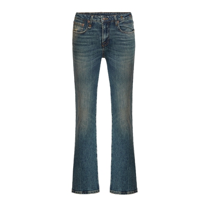 R13早秋新品微喇中腰牛仔裤