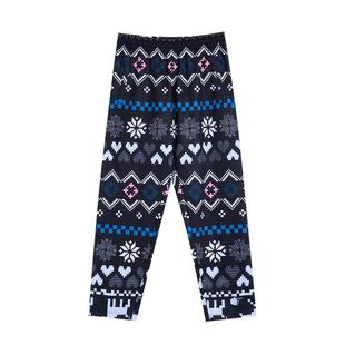 准者圣诞花裤子满印男春季新款加绒保暖潮流直筒裤卫裤篮球运动裤